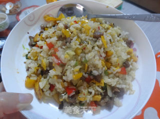 彩椒牛肉炒饭的做法