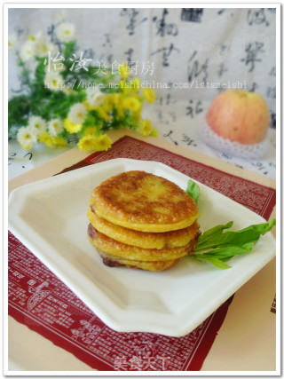 【简单制作的花样饼】自制红豆健康饼---红豆黄米粘饼的做法