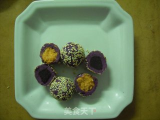 紫薯肉松团的做法
