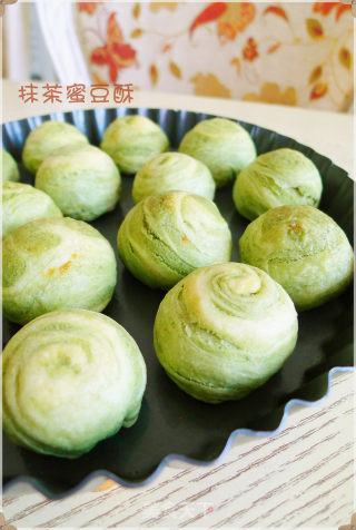 抹茶椰蓉蜜豆酥的做法
