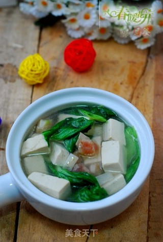 青菜瑶柱豆腐汤的做法