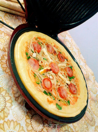 献给没有烤箱的您——电饼铛版火腿披萨的做法