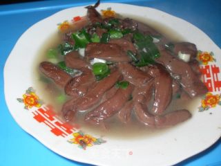 大蒜炒猪血的做法