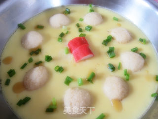 嫩嫩滑滑【鱼圆蒸蛋羹】的做法