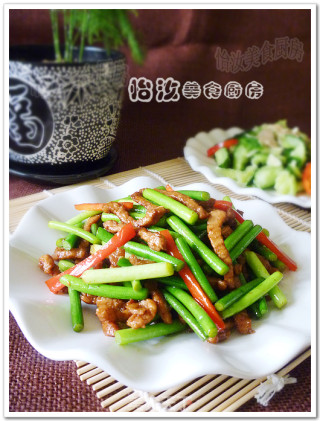 【怡汝快手小炒】5分钟搞定的家常菜---蒜薹炒肉丝的做法