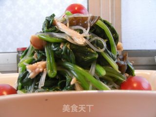 【适合夏天食用的家常菜】姜蓉鸡丝菠菜的做法