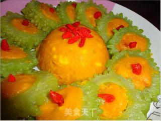 黄油南瓜焗苦瓜的做法