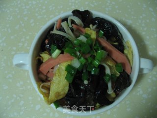 金针木耳拌火腿的做法