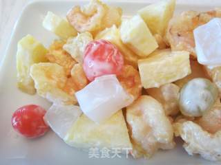 菠萝虾球的做法