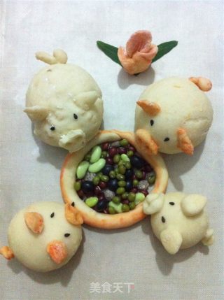 超详细迷你小猪/熊猫豆沙包的做法