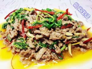 滑嫩鲜香的薄荷炒牛肉的做法