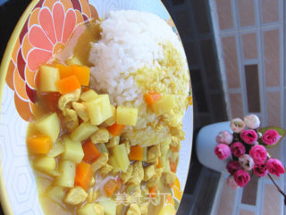 异域美食简单做——黄金咖喱鸡肉饭的做法