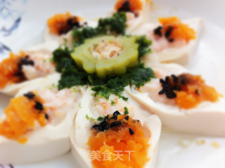 百花镶豆腐的做法