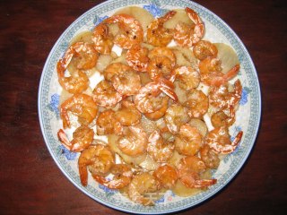 蒜子煎虾的做法