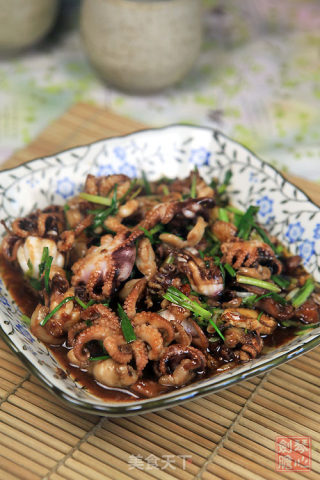 烤肉酱爆章鱼的做法