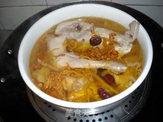 虫草花蒸鸡汤的做法