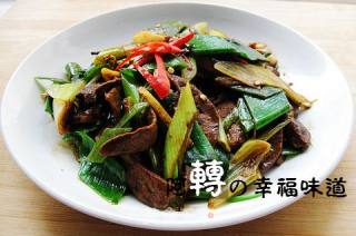大葱爆炒猪肝的做法