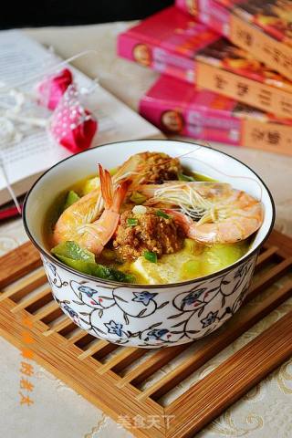 肉丸鲜虾炖豆腐的做法