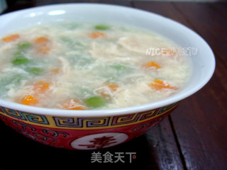 彩蔬鸡丝蛋花汤的做法