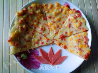 玉米火腿粒蛋饼的做法