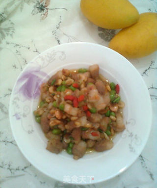 毛豆肉丁炒米虾的做法