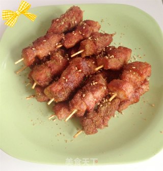 孜然牙签肉的做法