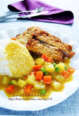 自制KFC解馋美餐—黄金咖喱猪扒饭的做法