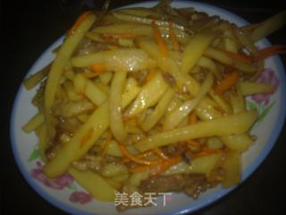 肉炒胡萝卜土豆丝的做法