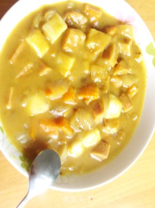 我的午餐：咖喱年糕，萝卜丁炒蛋的做法