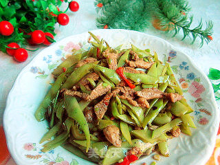 峨眉豆丝炒瘦肉----农家菜的做法