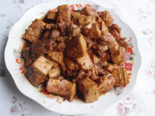 肉片炒老豆腐的做法