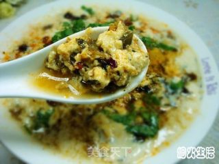 用酸菜制作豆花的做法