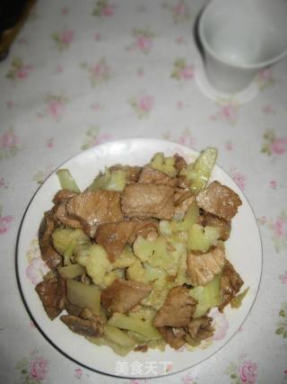 肉片炒花菜的做法