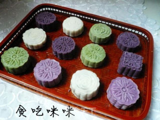 三色冰皮月饼的做法