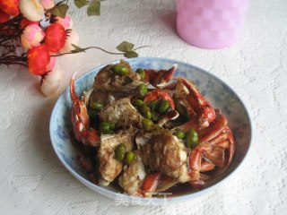 花蟹炒毛豆的做法