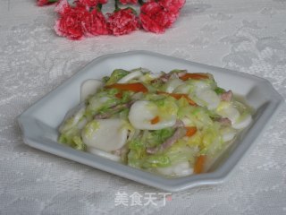 牛心菜炒年糕的做法