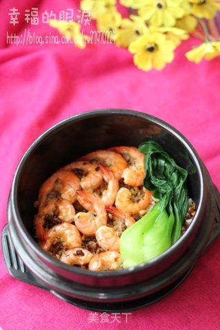 金银蒜鲜虾煲饭的做法