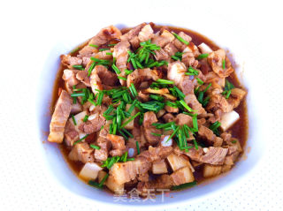 豆瓣酱蒸豆腐五花肉的做法