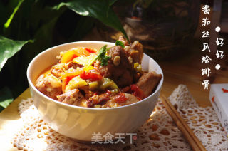番茄丝瓜烩排骨的做法