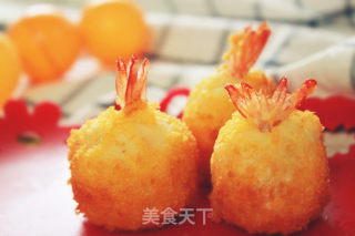 土豆泥鲜虾球的做法