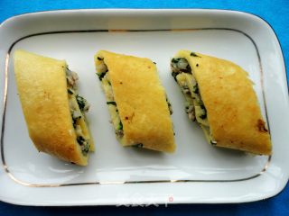 肉糜青菜山药黄金卷的做法