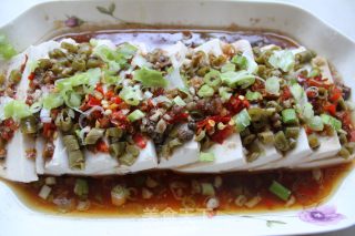 剁椒酸干豆蒸豆腐的做法