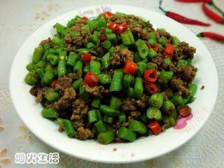 一款好吃的下饭菜——肉末辣味豇豆