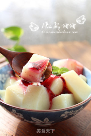 豆浆变身香浓滑嫩的【蓝莓豆腐】的做法