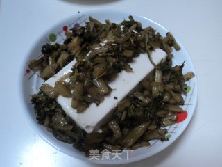 手工咸菜蒸豆腐的做法