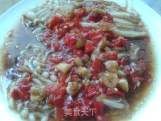 美味金针菇——剁椒蒜蓉蒸金针菇的做法