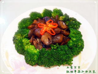 耗油草菇扣新兰花的做法