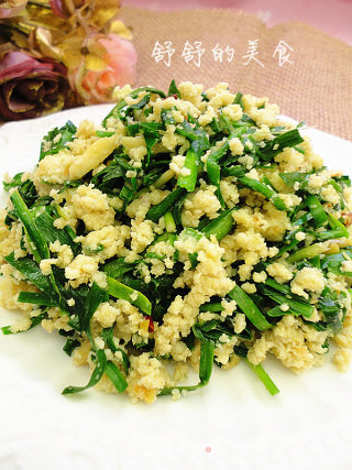 韭菜炒豆渣的做法
