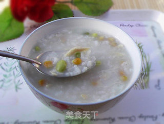 玉米青豆鸡丝粥的做法
