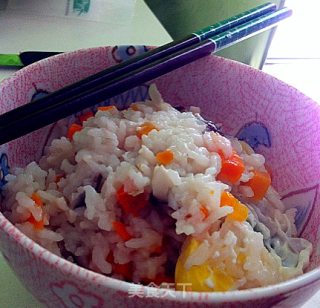 一个人的午餐：香菇什锦饭+蒜香菠菜的做法